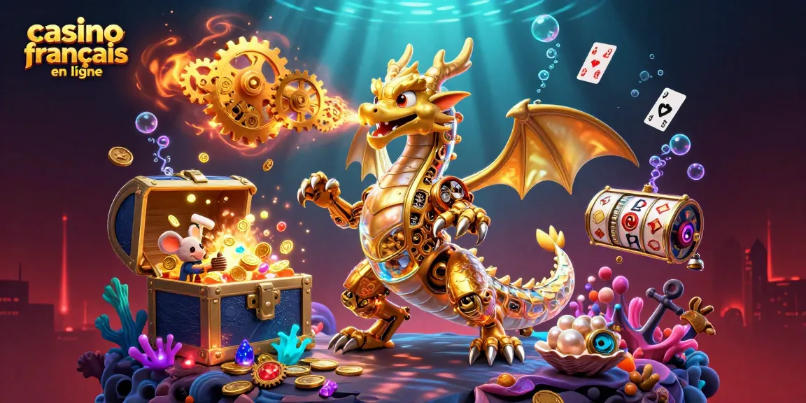 Profitez de l'excitation du casino francais en ligne avec un dragon mécanique et des trésors sous-marins.