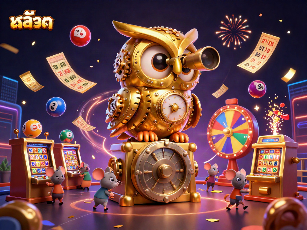 Experience the thrill of สล็อต with a dynamic casino scene featuring vibrant game elements.