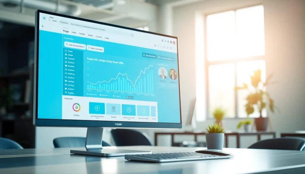 View the effective features of a youtube smm panel interface showcased in a modern workspace.