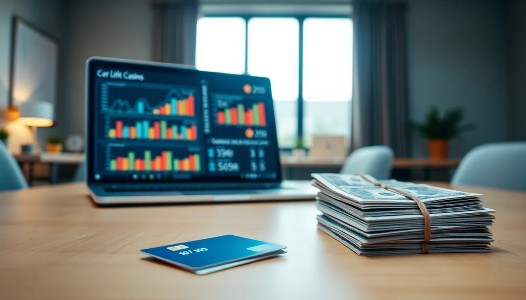 카드 한도 현금화와 관련된 현금을 보여주며 전문가적인 사무실 환경을 나타내는 이미지