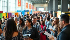Networking at Chicago jobs fair showcasing diverse opportunities and vibrant atmosphere.