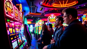 Menangkan permainan pakde4d slot dengan suasana kasino yang meriah dan lampu neon yang memikat.