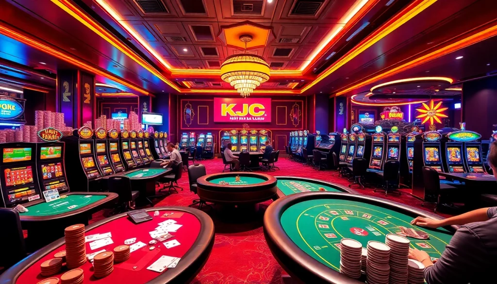 KJC AC 3 immersive casino experience with thrilling tables, dice, and slot machines.