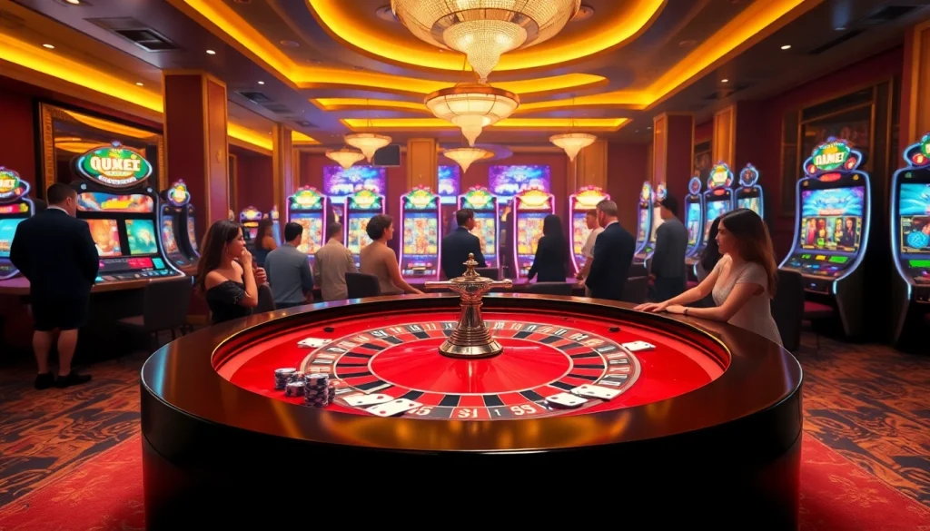 Engaged players enjoying the thrill at nhà cái rr88's luxurious casino game tables.