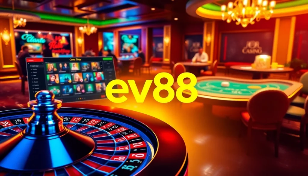 Experience luxury gaming at ev88 with vibrant casino tables and engaging players.