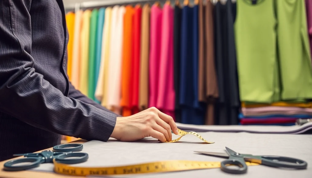 Textiel met stretch stof in verschillende kleuren, gepresenteerd door een professionele kleermaker.