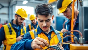 Learn about Wyoming Electrical Apprenticeship with skilled apprentices collaborating.