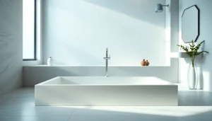 Explore a sleek shower base in a modern bathroom setting, showcasing elegance and sophistication.