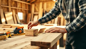 Engaging scene depicting a professional carpenter at work, highlighting Carpentry Apprenticeship Near Me with skilled techniques.