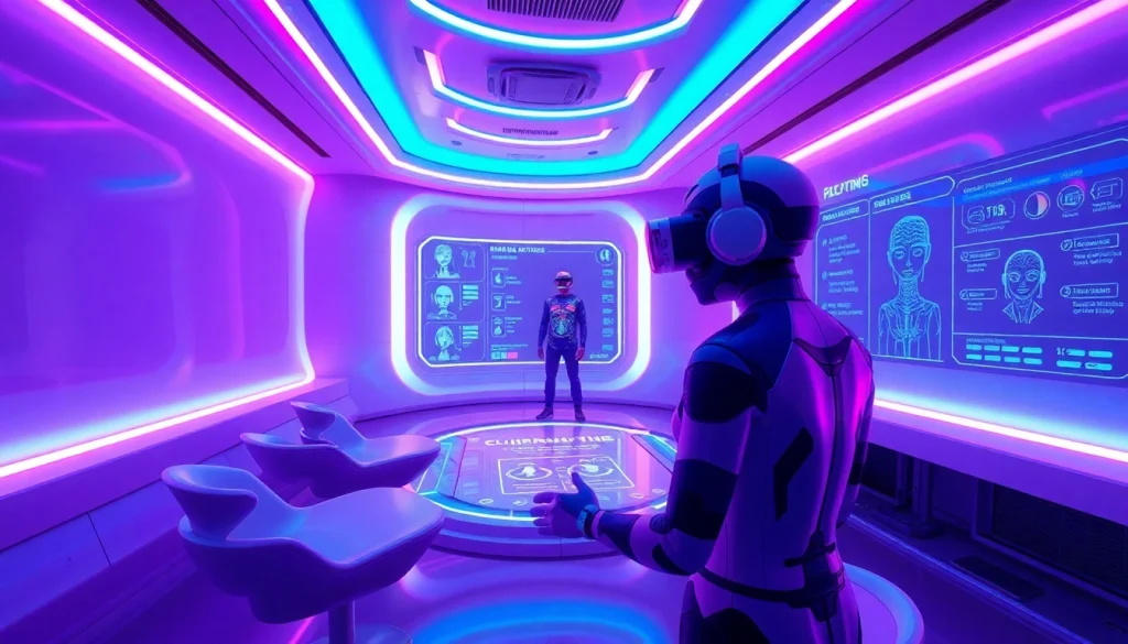 Engaging NSFW character AI environment showcasing futuristic digital interactions.