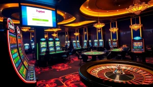 Experience the excitement of the 7upbet login interface in a vibrant casino environment.
