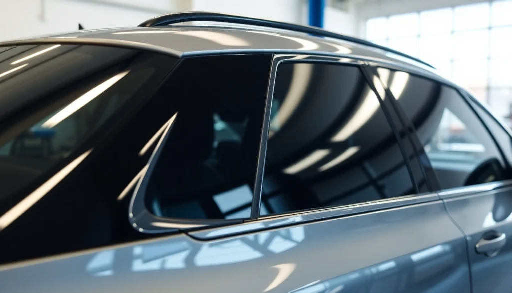 Apply ceramic window tint for optimal heat rejection and UV protection on a car.