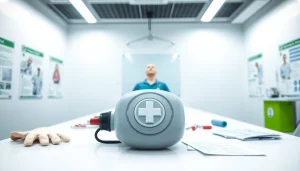 Learn to use the choking rescue device effectively in first aid training.