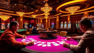 Experience the thrill of poker at QQ88 casino with vibrant tables and players in action.
