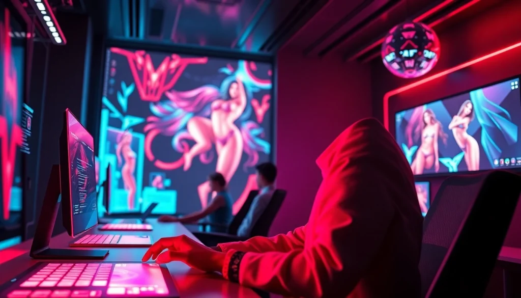 Vibrant digital workspace illustrating the best nsfw ai platforms with immersive technology.