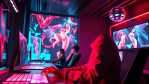 Vibrant digital workspace illustrating the best nsfw ai platforms with immersive technology.