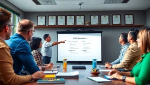 Engaged participants in an OSHA training Carolinas session focusing on safety regulations.