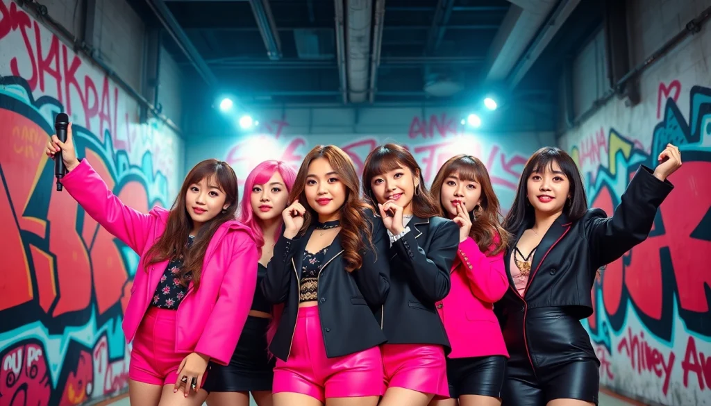 Dynamic photo featuring the blackpink members showcasing Jisoo, Jennie, Rosé, and Lisa in an urban setting.