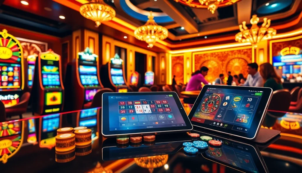 MABAR88 Link menampilkan pemain yang menikmati mesin slot taruhan tinggi dalam suasana kasino elegan.