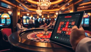 Vivez l'excitation des paris au meilleur casino en ligne avec des jetons de poker élégants et l'action de la roulette.